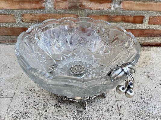 Antique Art Deco French Cut Glass Fruit Bowl-NOU-803374