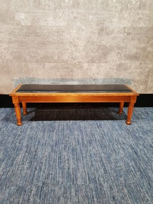 Antique Art Deco Oak Hall Bench-NQV-709581