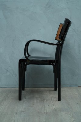 Antique Art Nouveau Black Wood and Vienna Straw Dining Chair, 1910s-UH-564643