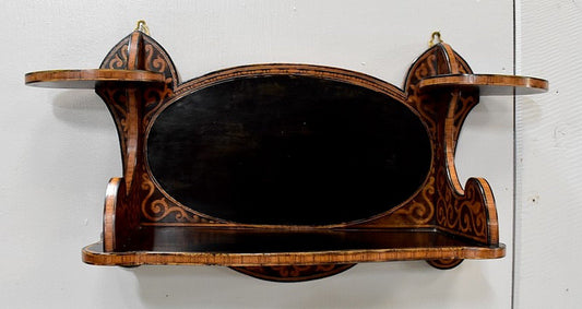 Antique Art Nouveau Blackened Rosewood Shelf, 1900s