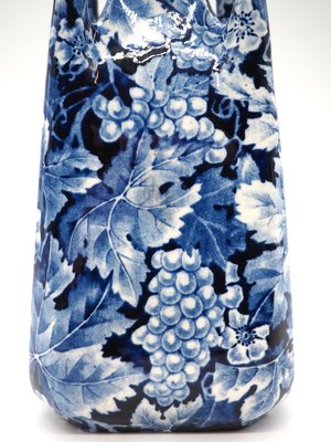 Antique Art Nouveau Blue Flintware Grape Vase for Rörstrand, Sweden, 1920s-JZC-2033364