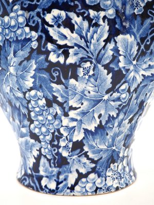 Antique Art Nouveau Blue Flintware Vase Grape for Rörstrand, Sweden, 1920s-JZC-2033259