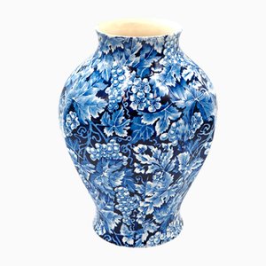 Antique Art Nouveau Blue Flintware Vase Grape for Rörstrand, Sweden, 1920s-JZC-2033259