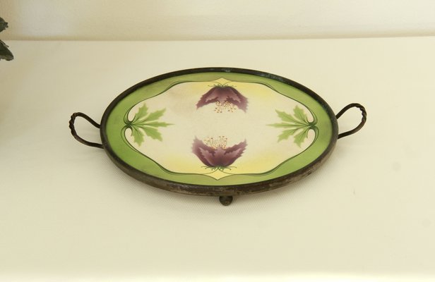 Antique Art Nouveau Ceramic Tray, Italy, 1910s-HUY-1768486