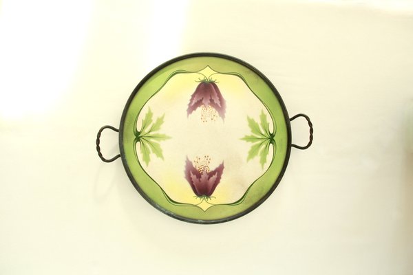 Antique Art Nouveau Ceramic Tray, Italy, 1910s-HUY-1768486