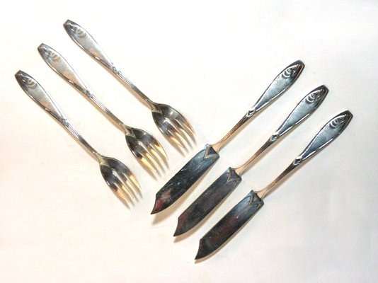 Antique Art Nouveau Cutlery from WMF, Set of 6-GKB-842331