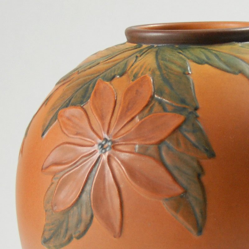 Antique Art Nouveau Danish Ceramic Floral Vase from Ipsen's