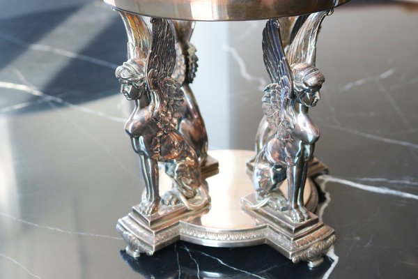 Antique Art Nouveau Egyptian Revival Centerpiece in Silver-Plated Crystal Glass from WMF, 1890s-WIP-1735245