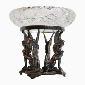 Antique Art Nouveau Egyptian Revival Centerpiece in Silver-Plated Crystal Glass from WMF, 1890s-WIP-1735245