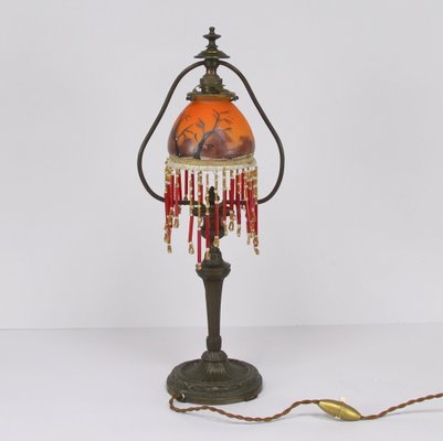 Antique Art Nouveau Glass Table Lamp-NE-883362