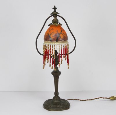 Antique Art Nouveau Glass Table Lamp-NE-883362