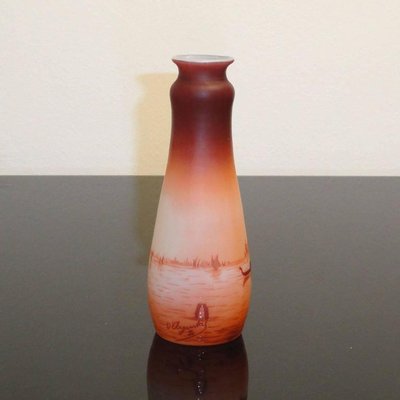 Antique Art Nouveau Glass Vase by D'Argental-YGE-590356