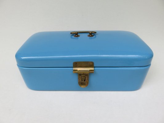 Antique Art Nouveau Light Blue Lunchbox from VEWAG Eschebach-EY-853220