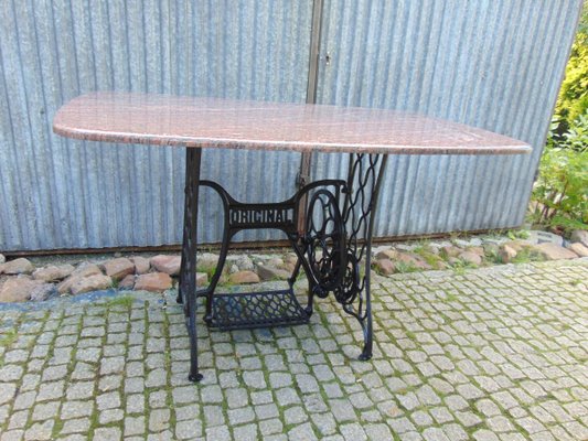 Antique Art Nouveau Marble Table-CAQ-722475