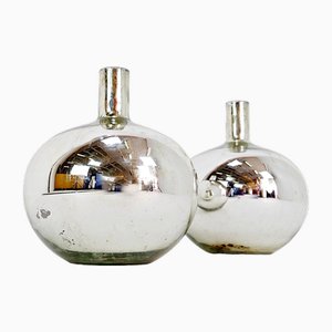 Antique Art Nouveau Mercury Glass Vases Globe, Set of 2-NYF-2019120