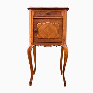 Antique Art Nouveau Nightstand in Walnut & Marble, 1900s-ALF-2033621