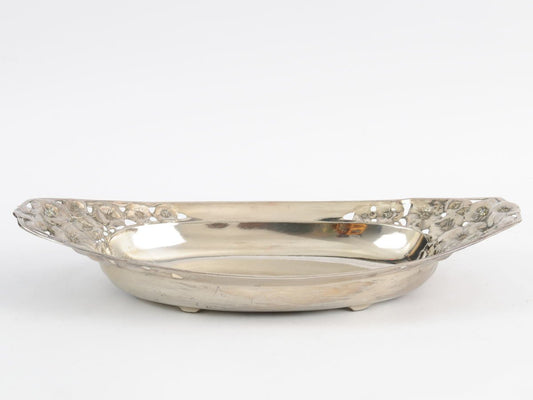 Antique Art Nouveau Pewter Bread Bowl from Kayser, 1900s