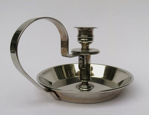 Antique Art Nouveau Silver Candle Holder-EY-777160