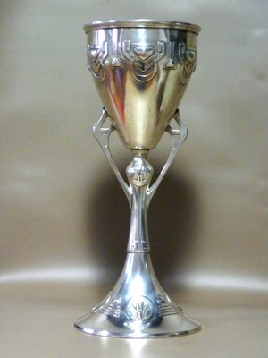 Antique Art Nouveau Silvered Metal Vase-GKB-557226