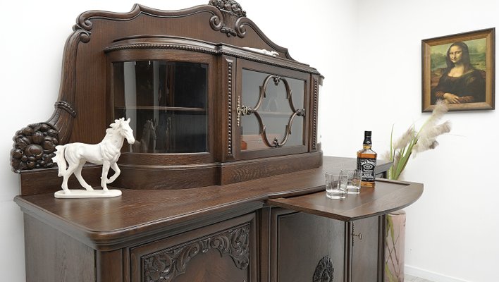 Antique Art Nouveau Style Oak Sideboard, 1920s-ZFH-2033651