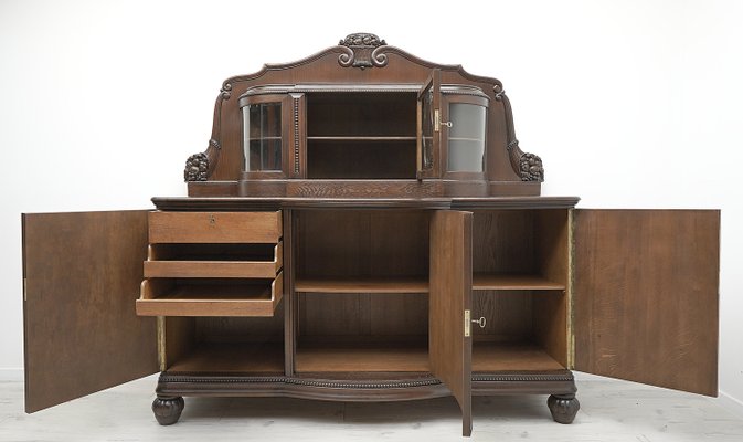 Antique Art Nouveau Style Oak Sideboard, 1920s-ZFH-2033651