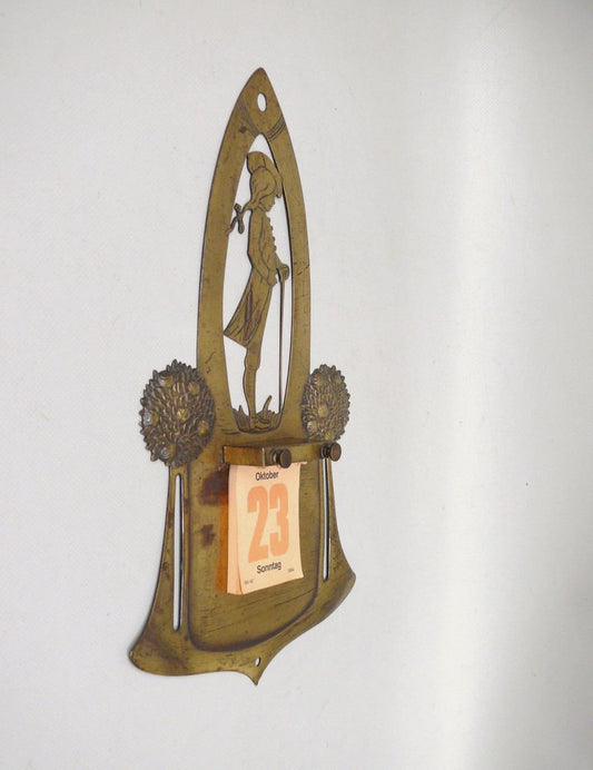 Antique Art Nouveau Wall Mount in Brass, 1890s