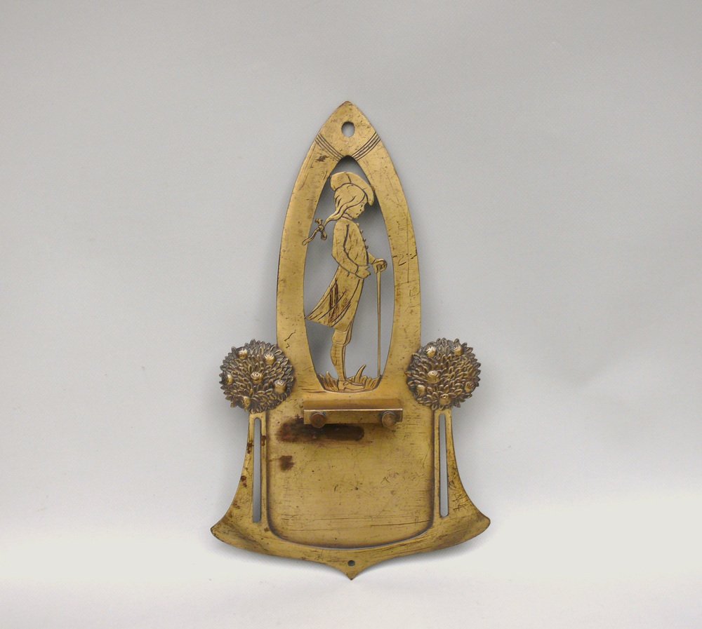 Antique Art Nouveau Wall Mount in Brass, 1890s