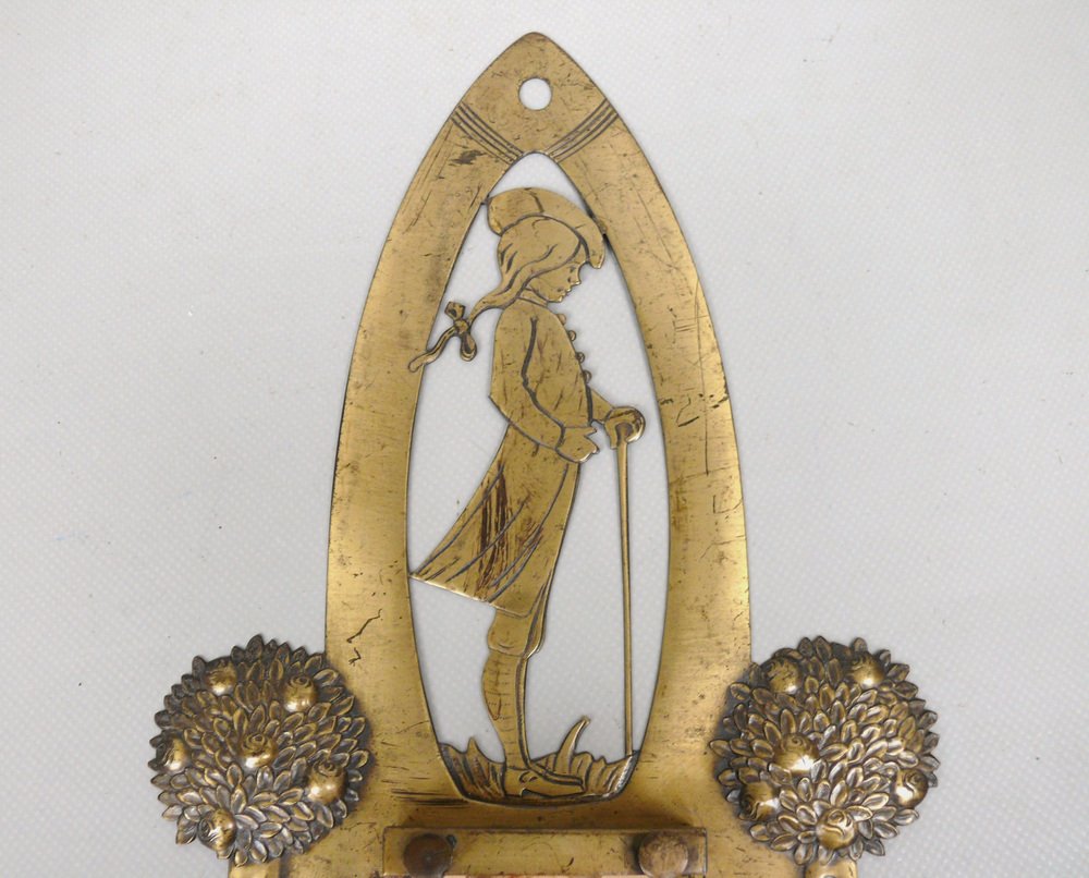 Antique Art Nouveau Wall Mount in Brass, 1890s