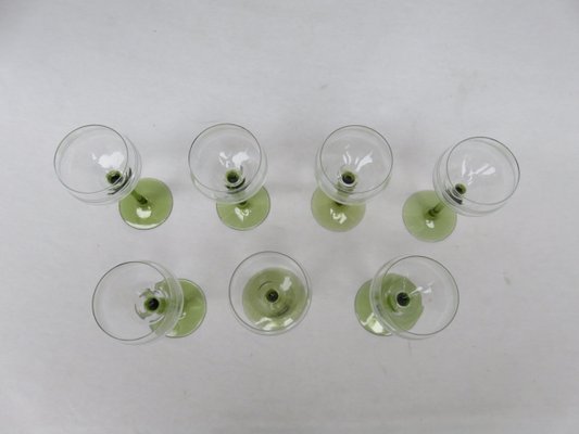 Antique Art Nouveau Wine Glasses, Set of 7-EY-807763