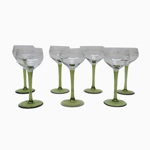 Antique Art Nouveau Wine Glasses, Set of 7-EY-807763