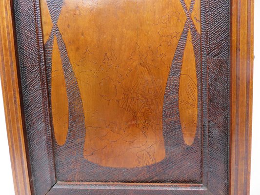 Antique Art Nouveau Wood Cabinet-EY-567319