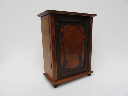 Antique Art Nouveau Wood Cabinet-EY-567319