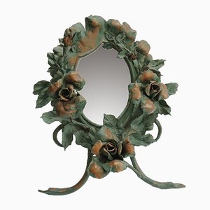 Antique Art Nouveau Wrought Iron Mirror by Louis Van Boeckel-IXK-547064