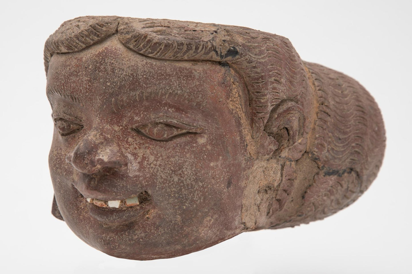 Antique Artefact Majapahit Terracotta Expressive Head