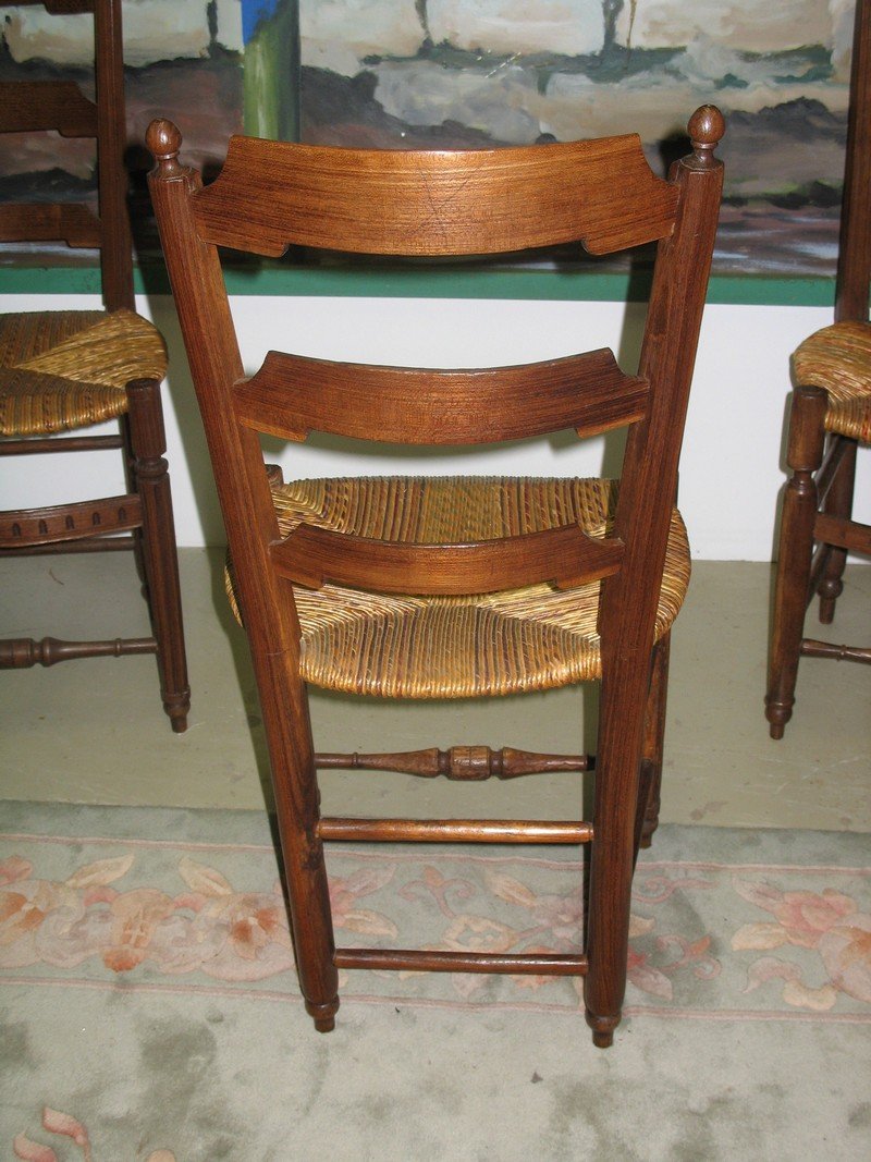 Antique Ash Dining Chairs, Set of 5