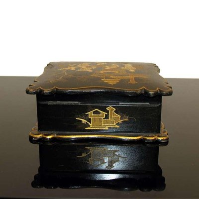 Antique Asian Napoleon III Lacquered Jewelry Box-YGE-590343