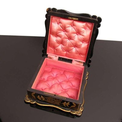 Antique Asian Napoleon III Lacquered Jewelry Box-YGE-590343