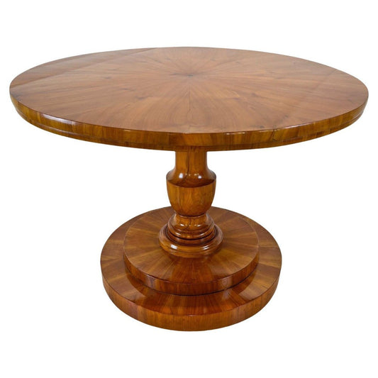 Antique Austrian Biedermeier Center Table in Cherry Veneer, 1830