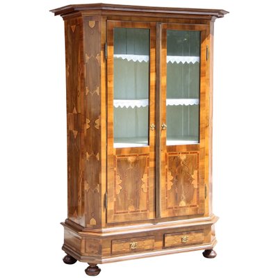 Antique Austrian Bookcase in Nutwood with Marquetry, 1890-TQA-1322046