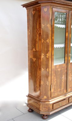 Antique Austrian Bookcase in Nutwood with Marquetry, 1890-TQA-1322046