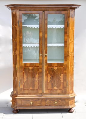 Antique Austrian Bookcase in Nutwood with Marquetry, 1890-TQA-1322046