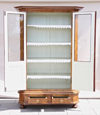 Antique Austrian Bookcase in Nutwood with Marquetry, 1890-TQA-1322046