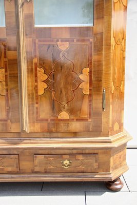 Antique Austrian Bookcase in Nutwood with Marquetry, 1890-TQA-1322046