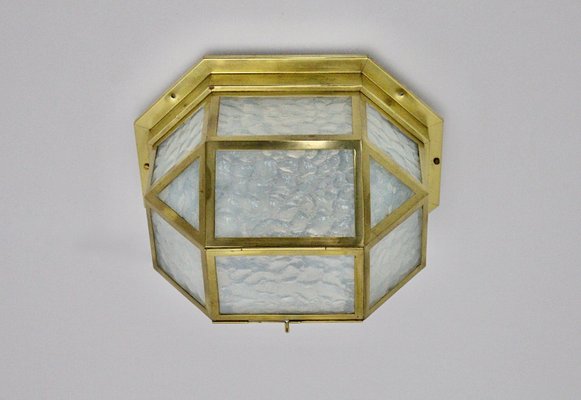 Antique Austrian Brass & Glass Flush Mount by Josef Hoffmann, 1903-NB-877438