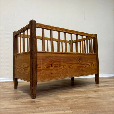 Antique Baby Bed in Softwood, 1900-ALF-2033499