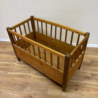 Antique Baby Bed in Softwood, 1900-ALF-2033499