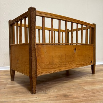 Antique Baby Bed in Softwood, 1900-ALF-2033499