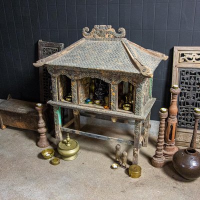 Antique Bali House Temple Studded with Lucky Coins-IA-792439