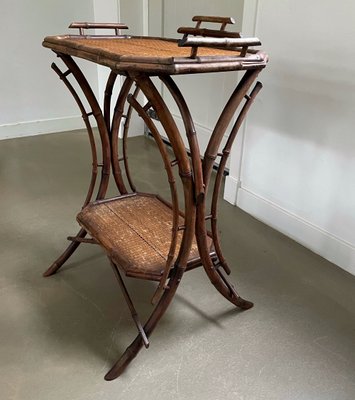 Antique Bamboo and Seagrass Side Table, 1920s-IVH-2025359