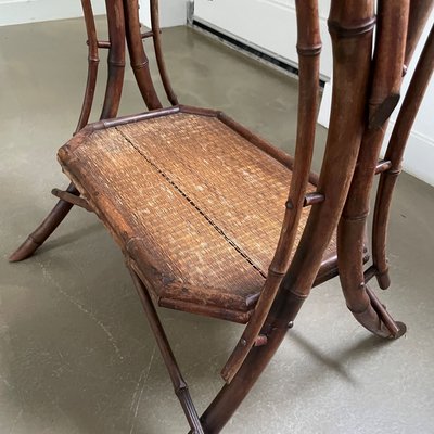 Antique Bamboo and Seagrass Side Table, 1920s-IVH-2025359